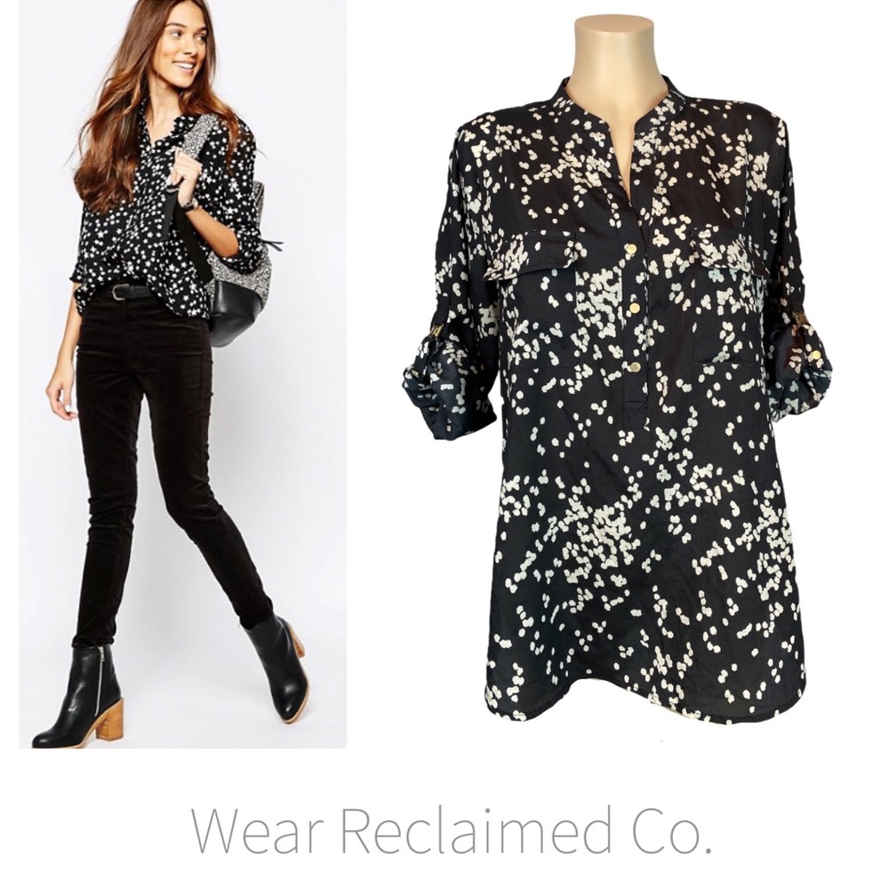IVANKA TRUMP Dressy Black & White Tunic Top